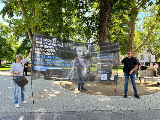 Banner und Plakataktion in Lörrach